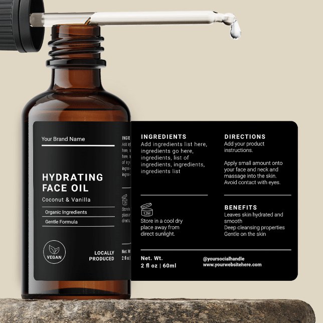 Minimalist Simple 2 OZ Dropper Bottle Wrapper Label (Creator Uploaded)