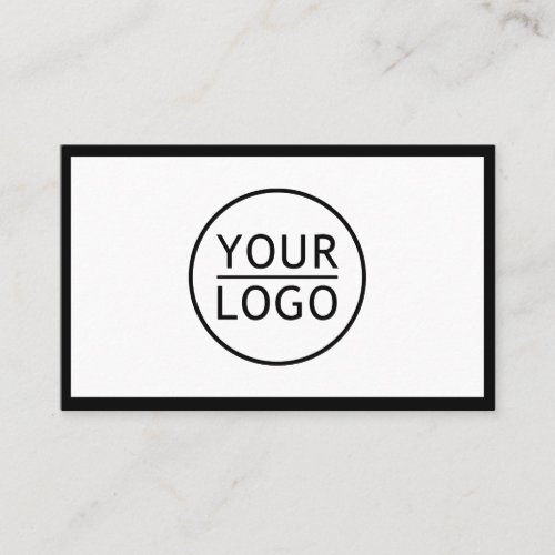 Minimalist Simple Add Your Custom Logo BlackWhite Business Card