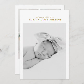 Minimalist Simple Baby Birth Announcement Card
