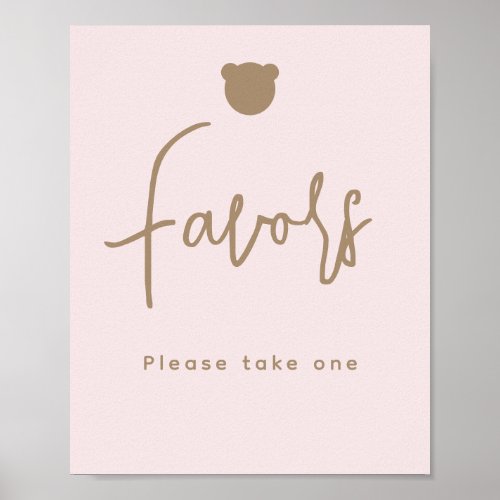 Minimalist simple Bear Baby Shower Favors  Poster