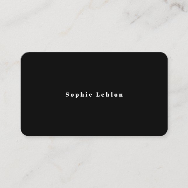 Minimalist Simple Black and White Calling Card (Front)
