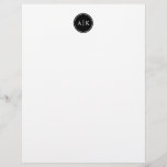 Minimalist Simple Black Circle Monogram Letterhead<br><div class="desc">Stylish minimalist designed stationery for business or personal use. Can be fully customized to suit your needs. © Gorjo Designs. Made for you via the Zazzle platform. // Looking for matching items? Other stationery from the set available in the ‘collections’ section of my store. // Need help customizing your design?...</div>