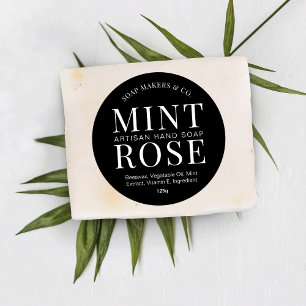 Minimalist Simple Black Soap or Bath Product Classic Round Sticker