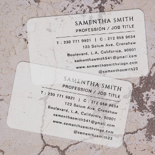 Minimalist Simple Black Typography Professional Clear Business Cards