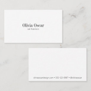 Minimalist Simple Black White Clean Space Modern Business Card
