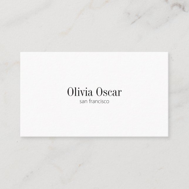 Minimalist Simple Black White Clean Space Modern Business Card (Front)