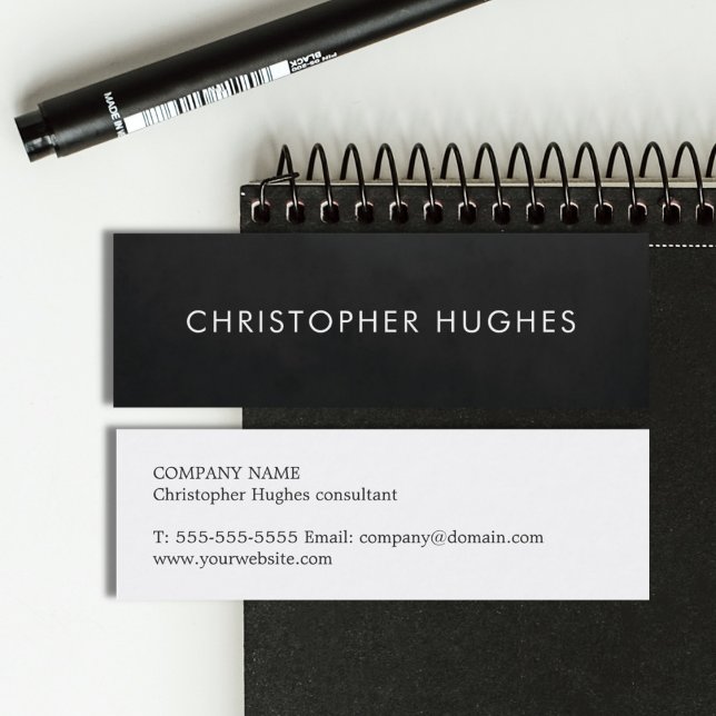 Minimalist Simple Black White Consultant Mini Business Card (Creator Uploaded)
