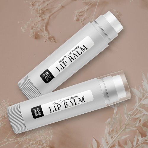 Minimalist Simple Black  White Lipstick Lip Balm Labels