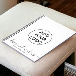 Minimalist simple black white logo hair makeup notebook