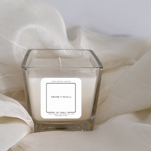 Minimalist simple black white modern candle square sticker