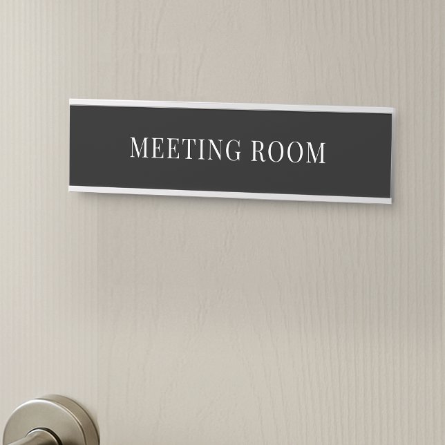 Minimalist Simple Black & White Office Room Door Sign (Minimalist simple business office door sign)
