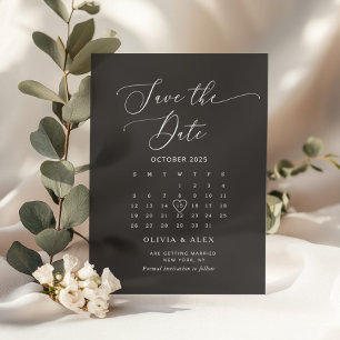Minimalist simple black white Save the Date