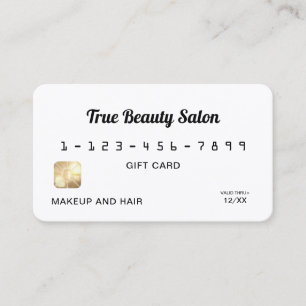 Minimalist Simple Black White Script Gift Credit Business Card