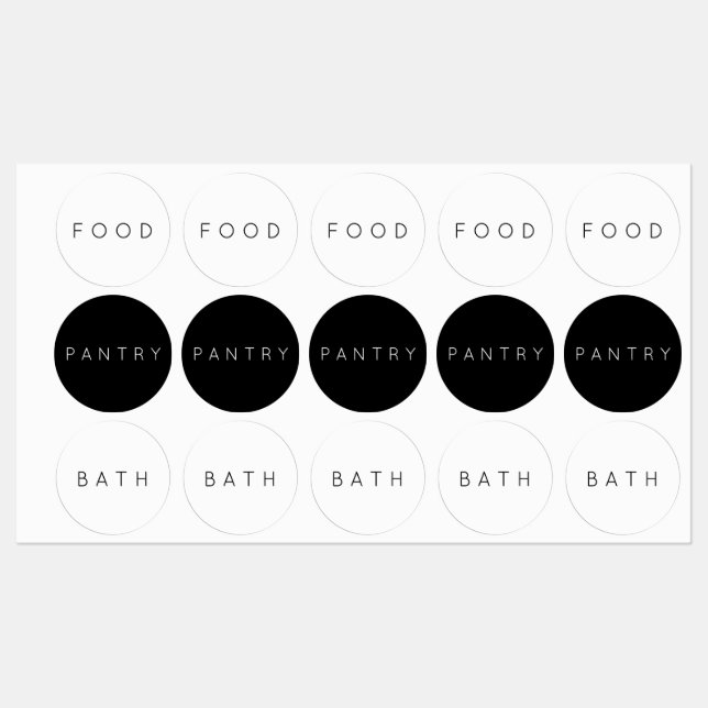 Minimalist Simple Black White Typography Modern Labels (Sheet)
