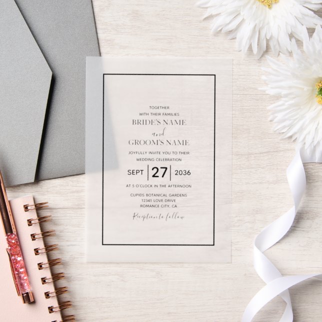 Minimalist Simple Black & White Wedding Invitation (Wedding)