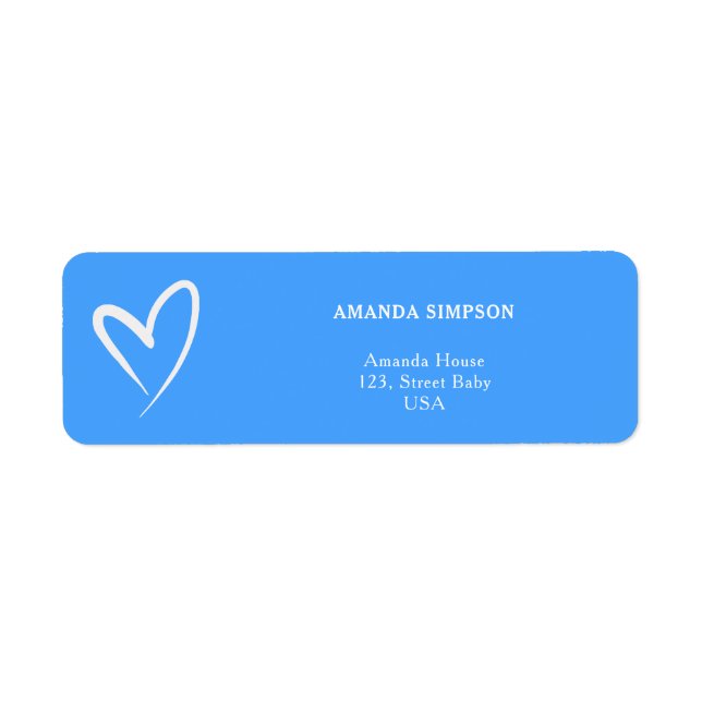 Minimalist Simple Blue Baby Shower Label (Front)