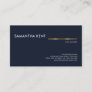 Minimalist Simple Blue Gold Line Founder CEO Business Card