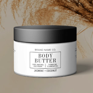 Minimalist Simple Body Butter Skincare Jar Label