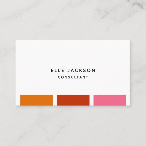 Minimalist Simple Bright Customize Color Swatch Business Card