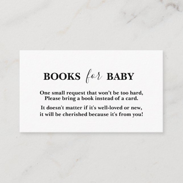 Minimalist simple bring a book card (Front)
