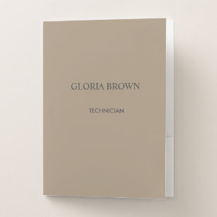 Minimalist simple brown business pocket folder