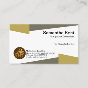 Minimalist Simple Brown Triangle Frame Consultant Business Card