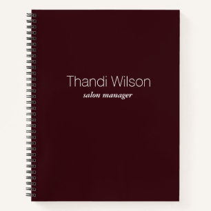 Minimalist simple burgundy business notebook