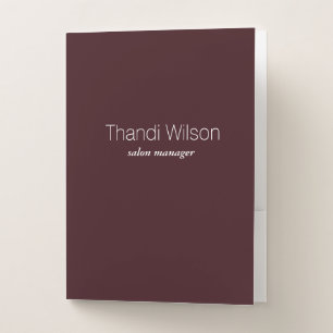 Minimalist simple burgundy business pocket folder
