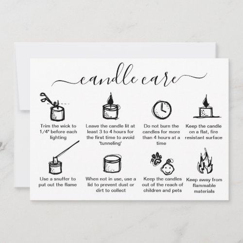 Minimalist Simple Candle Care Thank You Add Logo