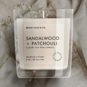 Minimalist Simple Candle Product Jar Transparent Square Sticker