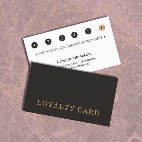 Minimalist Simple Chic Dark Grey Golden Loyalty Card