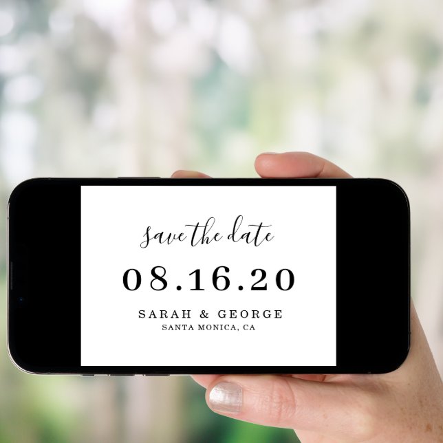 Minimalist Simple Chic Save the date Invitation (Front Digital)