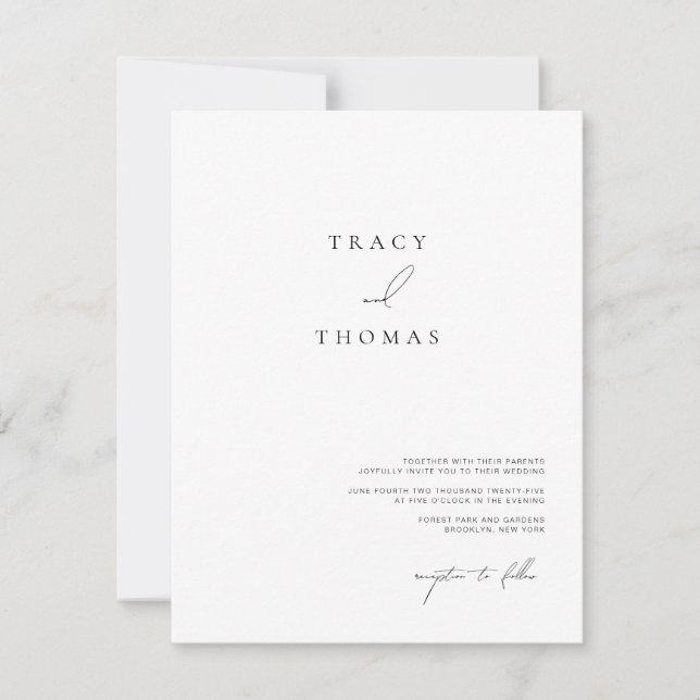 Minimalist Simple Chic Wedding Invitation (Front)
