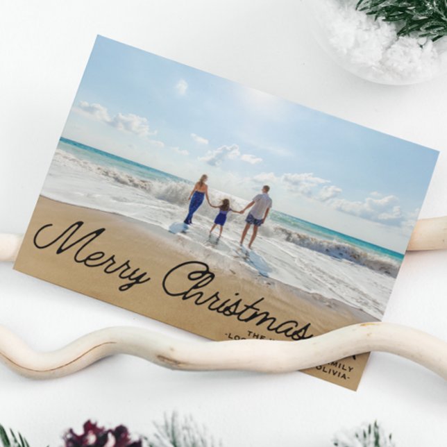 Minimalist Simple Christmas Script Overlay 1 Photo Holiday Card (Creator Uploaded)