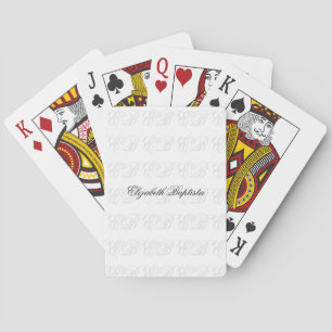 Minimalist Simple Classic Monogram Name Poker Cards
