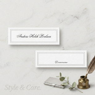 Minimalist Simple Classic White Elegant Calling Card
