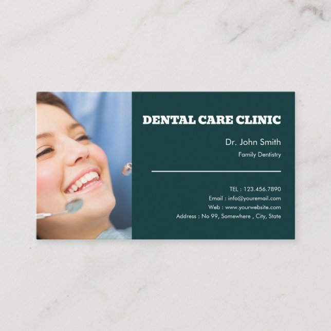 Minimalist Simple  Clean Dentist Appointment  Business Card (Front)