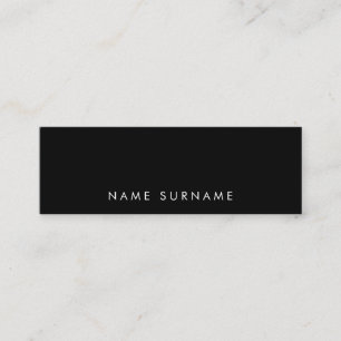 Minimalist Simple Clean Typography Font B&W Mini Business Card