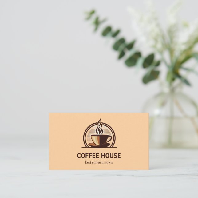 Minimalist Simple Coffee Shop business Card (Standing Front)