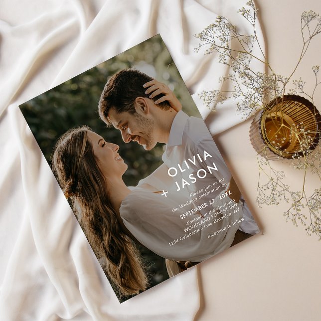 Minimalist Simple Contemporary Photo Wedding Invitation (Creator Uploaded)