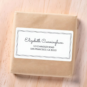 Minimalist Simple Cursive Script Return Address Label