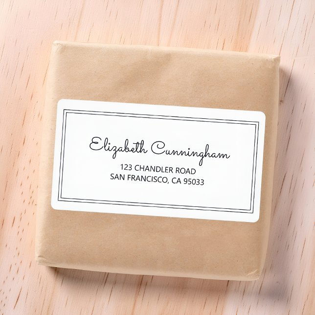 Minimalist Simple Cursive Script Return Address Label (Creator Uploaded)