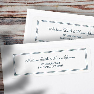 Minimalist Simple Cursive Script Return Address Label