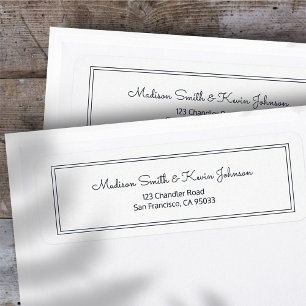 Minimalist Simple Cursive Script Return Address Label