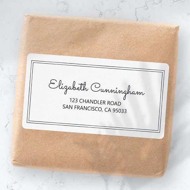 Minimalist Simple Cursive Script Return Address Label (Creator Uploaded)