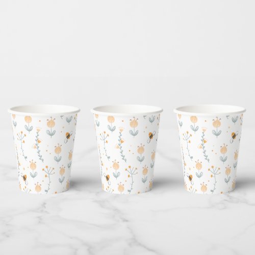 Minimalist simple cute bear baby shower  paper cups