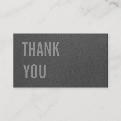 Minimalist Simple Dark Gray Kraft Paper Thank You Business Card