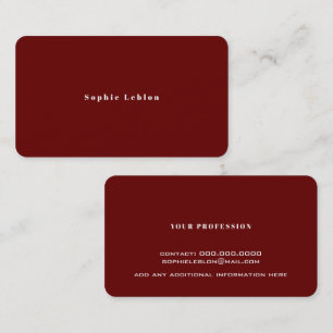 Minimalist Simple dark-red  Calling Card