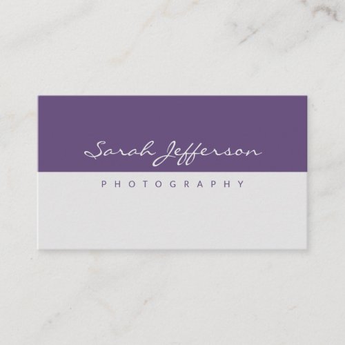 Minimalist Simple  Deep Lilac Gray Professional Business Card