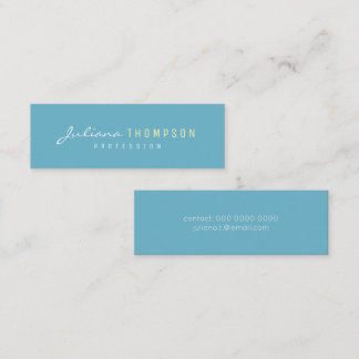 Minimalist simple delicate girl blue mini business card